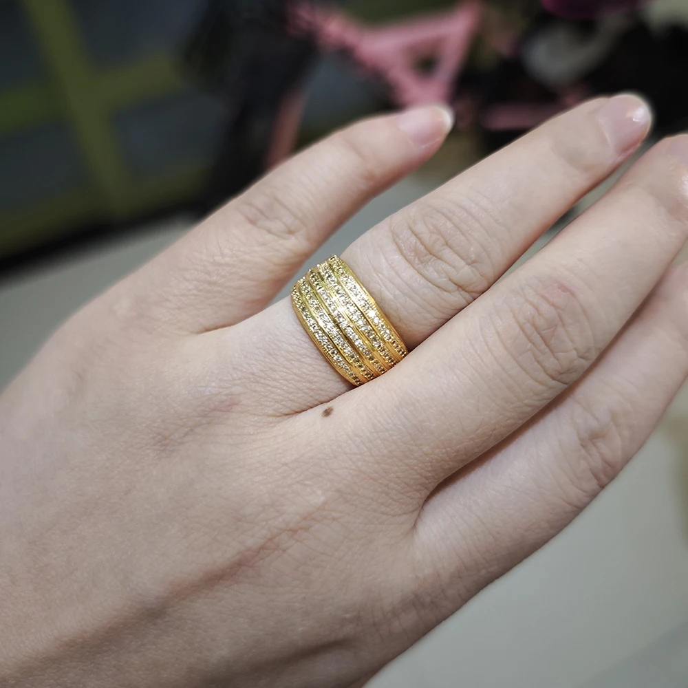 

YLMyself Cubic Zirconia Ring White Gold Color Brass Metal Trendy Fashion Jewelry For Women Fast Shipping