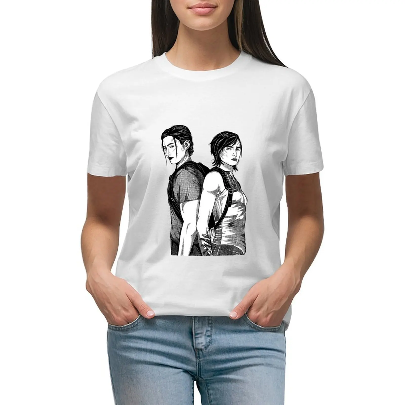 Camiseta feminina de Abby Anderson Ellie Williams, tops grandes, roupas femininas