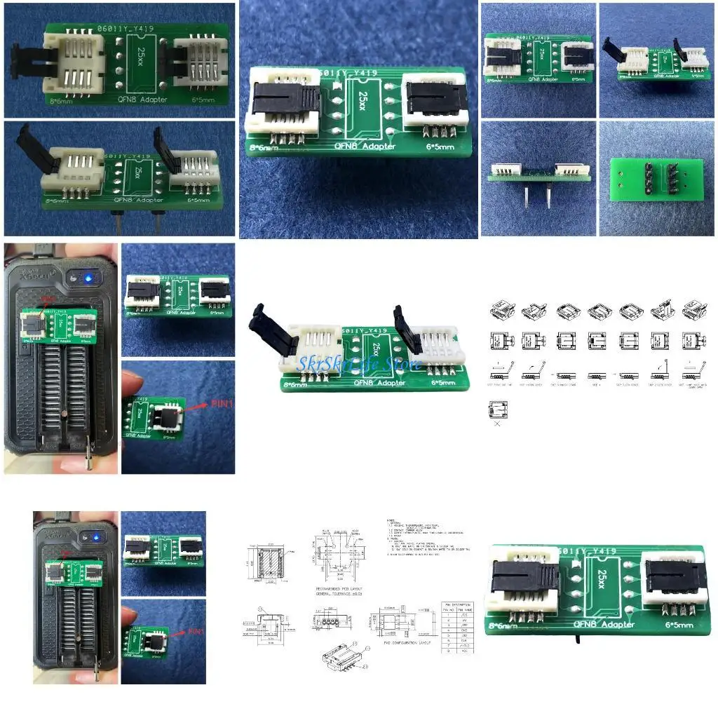 

E65E Hard 8x6 And Space Efficient 6x5 Chip Programming Socket For Electronics Manufacturing