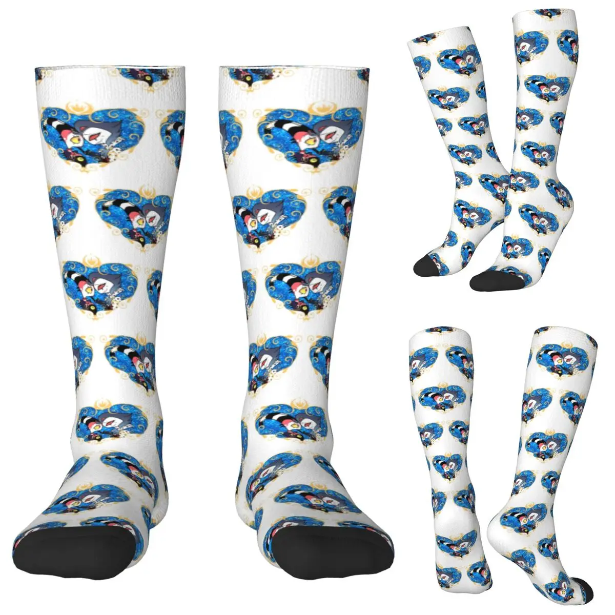 Helluva Boss Stolas And Blitzo Heart Frame Socks Harajuku Stockings All Season Long Socks  for Man Woman Christmas Gifts