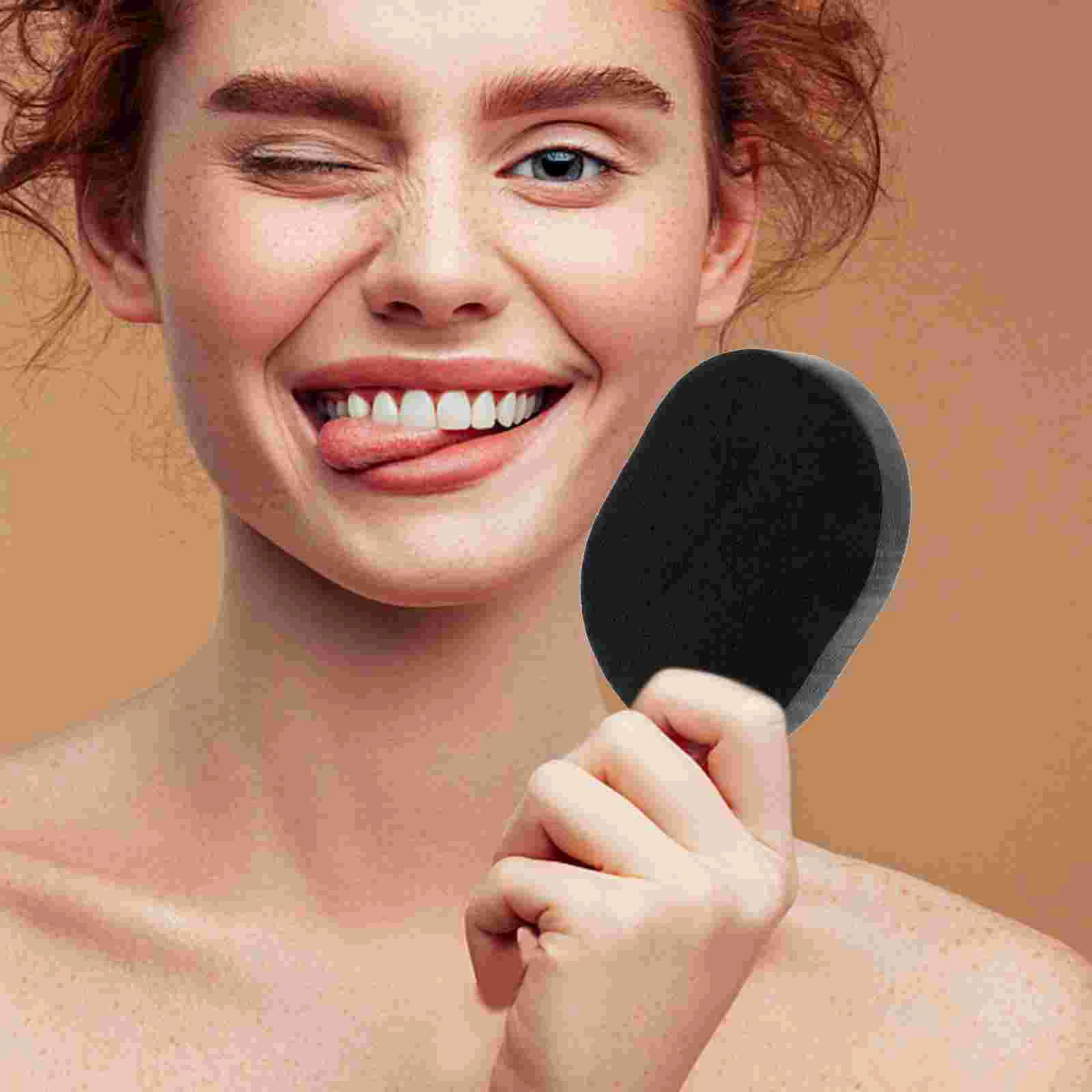 2pcs Black Facial Cleaning Sponge with Bamboo Charcoal for Skin Cleansing Exfoliating face cleaning sponge