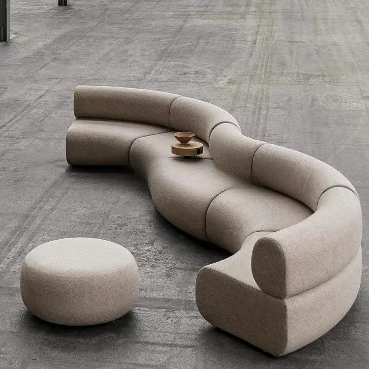 Modern simple special-shaped fabric hotel shopping mall creative combination multi-person sofa