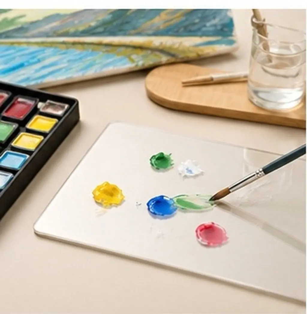 2Pcs Acrylic Painting Palettes Large Clear Multi-Purpose Mixing Trays for Watercolor Gouache Acrylic Oil Art Supplies Convenient