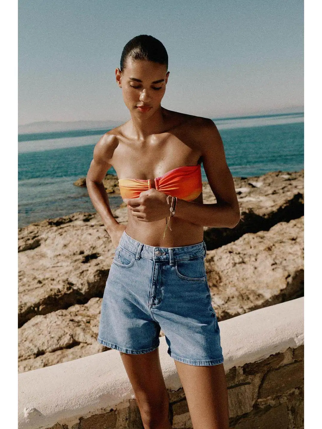 High Waist Loose Comfortable Denim Shorts Casual Fashionable Summer Vintage Style Women's Straight Leg Pants