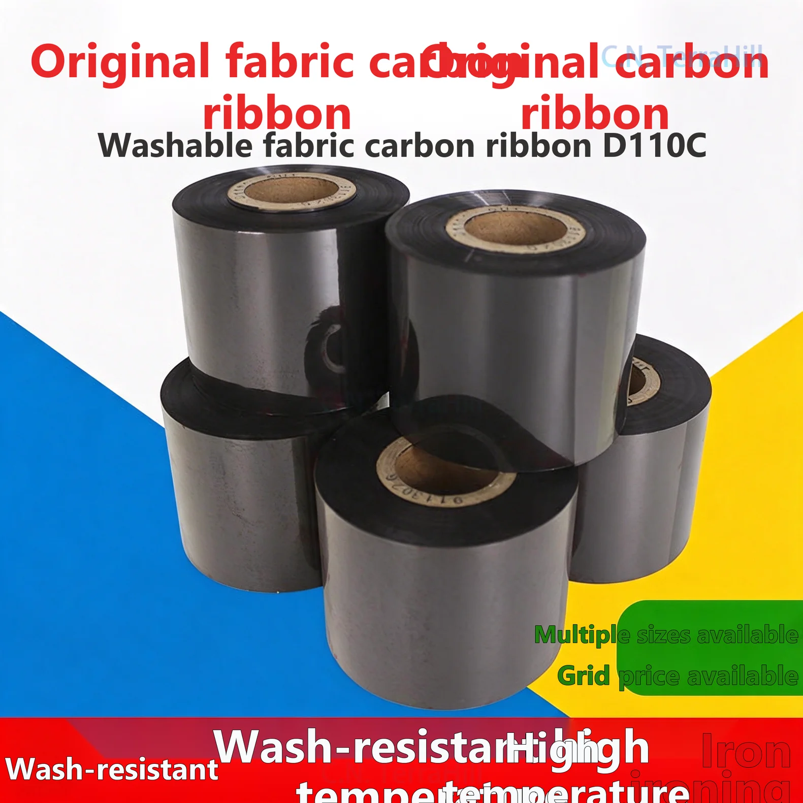 Thermal Transfer Ribbon D110C 35mm x 300m Wash Care Label Barcode Printer Ribbon Waterproof Iron Resistant for Clothing Labels