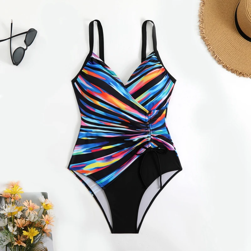 

Sexy Bikini Swimsuit Women Bow Swimwear 1 Piece Cover Up Chinese Vintage Printing Swimsuit Bikini Set