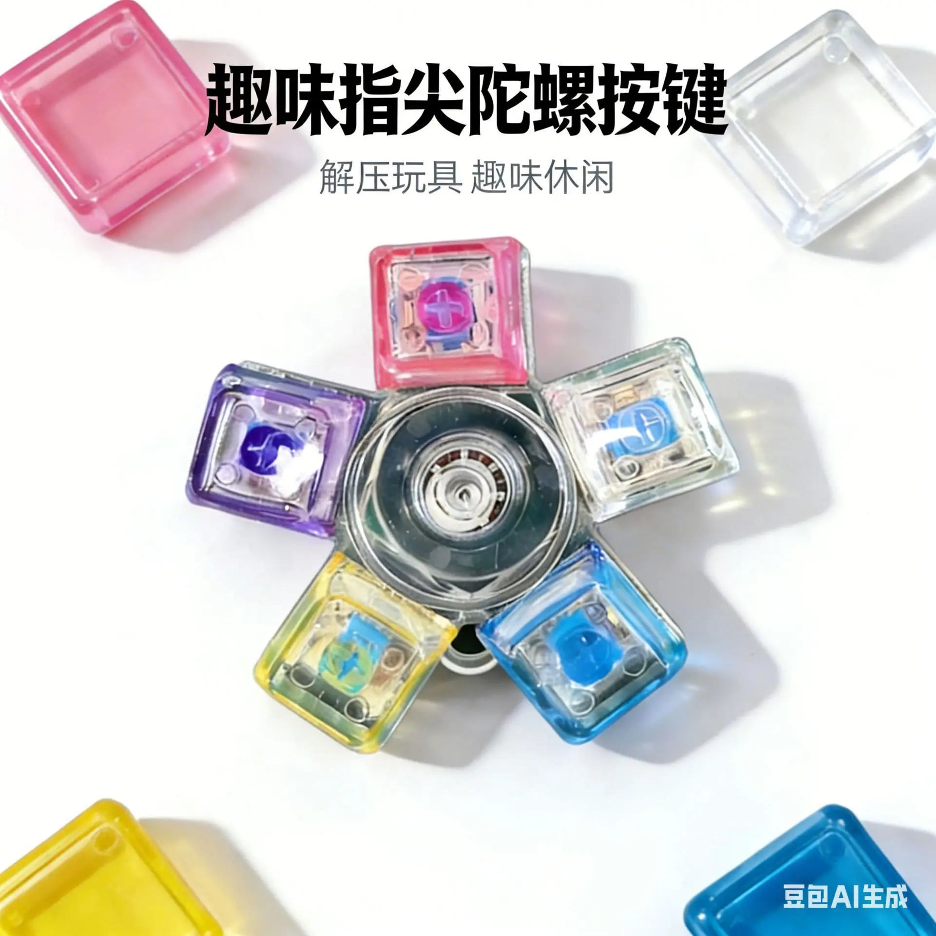 Fun Keys Keychain Decompression Toy Mechanical Keyboard Shaft Creative Pendant Decompression Artifact Fingertip Gyro - view 2