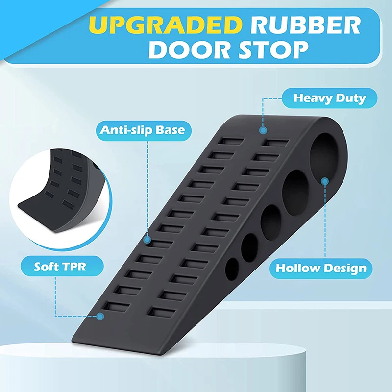 Nail-free Safety Rubber Door Stop Wedge Security Door Stops Anti-bump Door Holder Gear Gate Resistance Door Stop Hardware