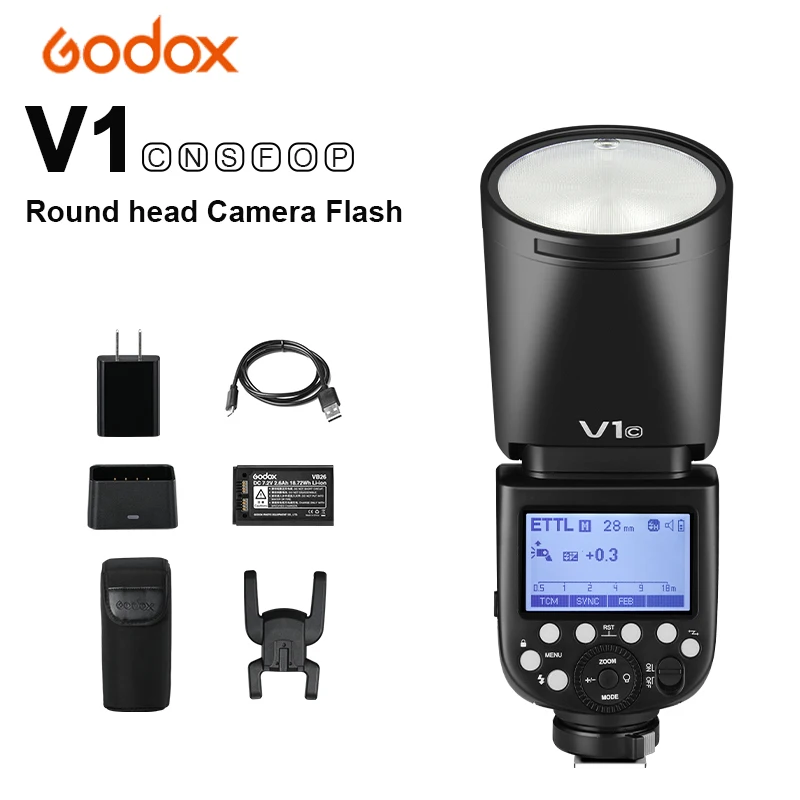 Godox V1 TTL HSS 1/8000s Speedlite Flash V1C V1N V1S V1F V1O لكانون نيكون لسوني فوجي أوليمبوس