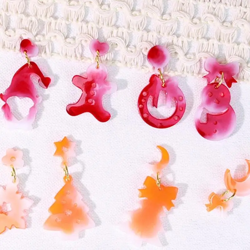 Holiday Jewelry Silicone Mould Set Santa Snowflakes Earring Creation
