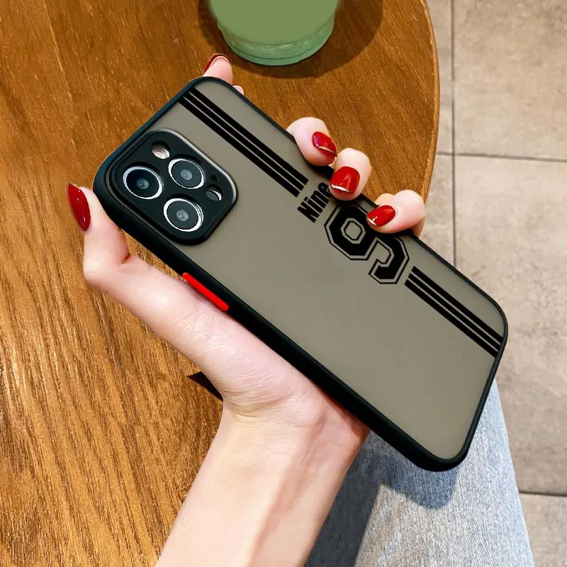 أرقام مخططة سوداء لهاتف أبل آيفون 16 15 14 13 12 11 XR XS X Pro Max Plus حافظة هاتف شفافة بلوري صغيرة