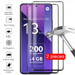 2 Pcs Curved Tempered Glass For Xiaomi Redmi Note 13 Pro+ Screen Protector For Redmi Note 13 Pro Plus 5G Protective Film Cover
