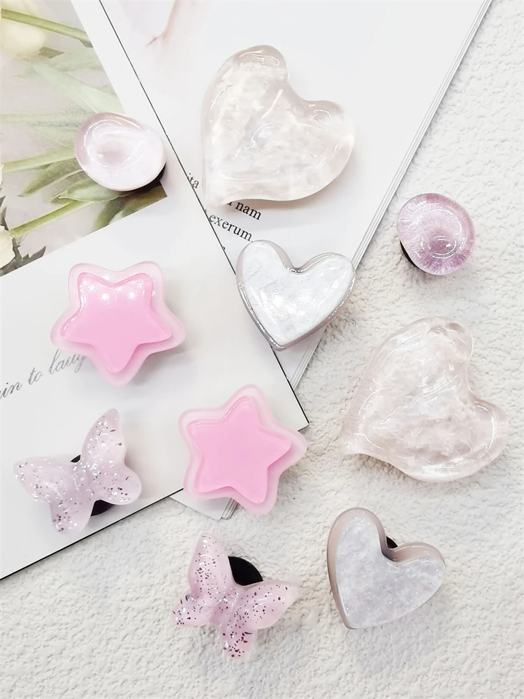 

10PCS Lovely Heart Shaped ABS Shoe Charms Decorations Star Butterfly Clog Shoes Buckle Decor Women Garden Shoes Diy Accessories