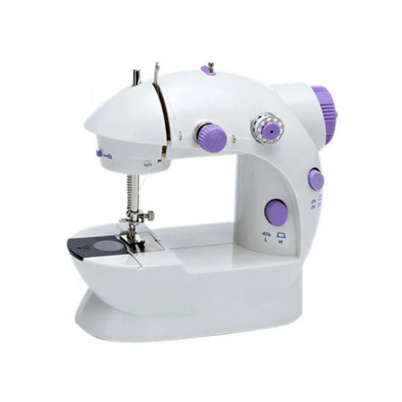 Máquina de coser portátil, máquina de coser de mano, doble hilo, doble velocidad, doble interruptor, pequeña máquina de coser, enchufe estadounidense duradero