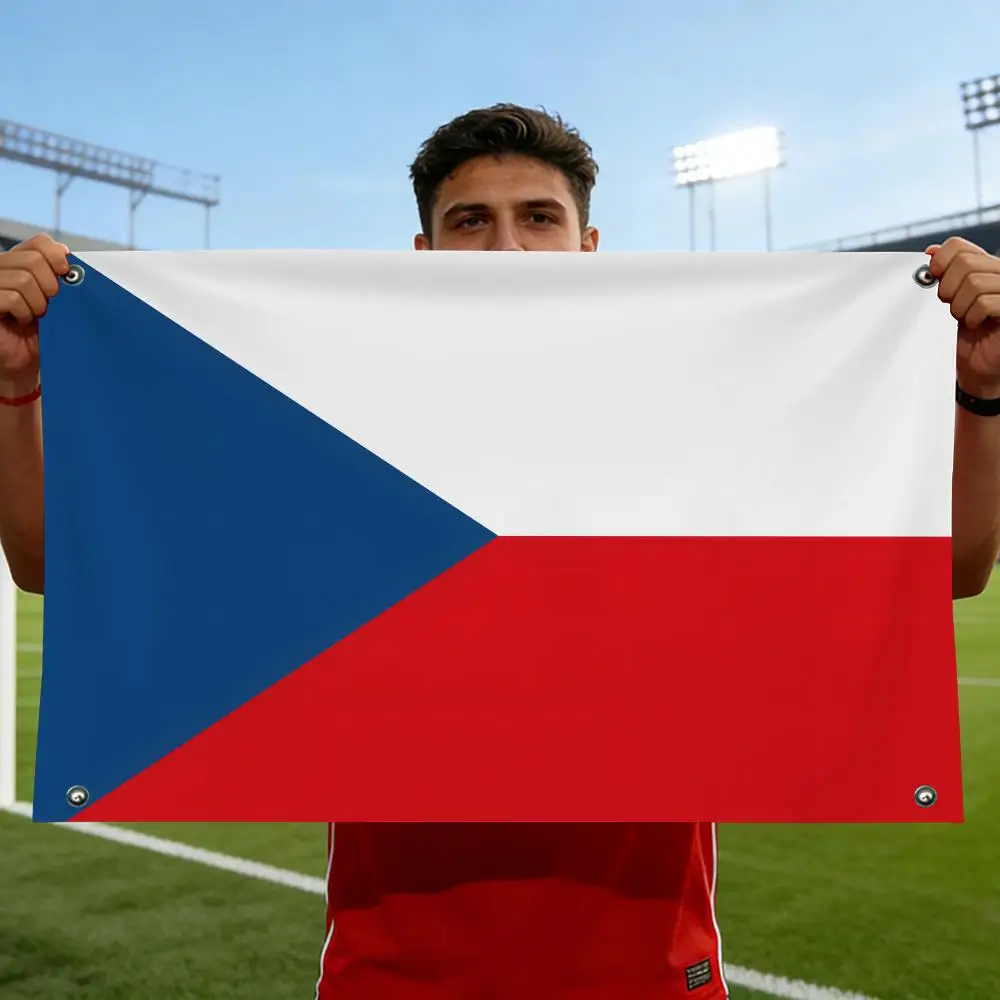 Czech Republic Flags Horizontal High Density Knitted Fabric European Simple For Durable Outdoor Indoor Use view 2