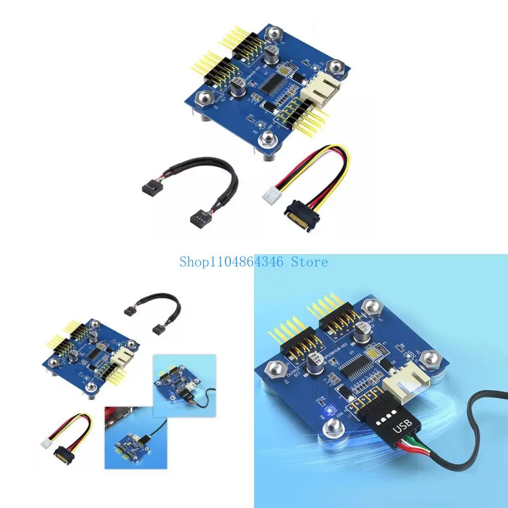 

5asd Double USB 2.0 9Pin Adapter For Color Fan Wireless Devices Not Need Driver