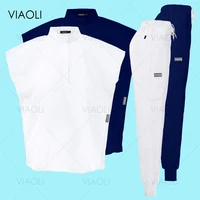 Conjuntos de uniformes médicos para enfermería, ropa de trabajo para Hospital, batas quirúrgicas de Color sólido, Top exfoliante transpirable, pantalones para correr, traje