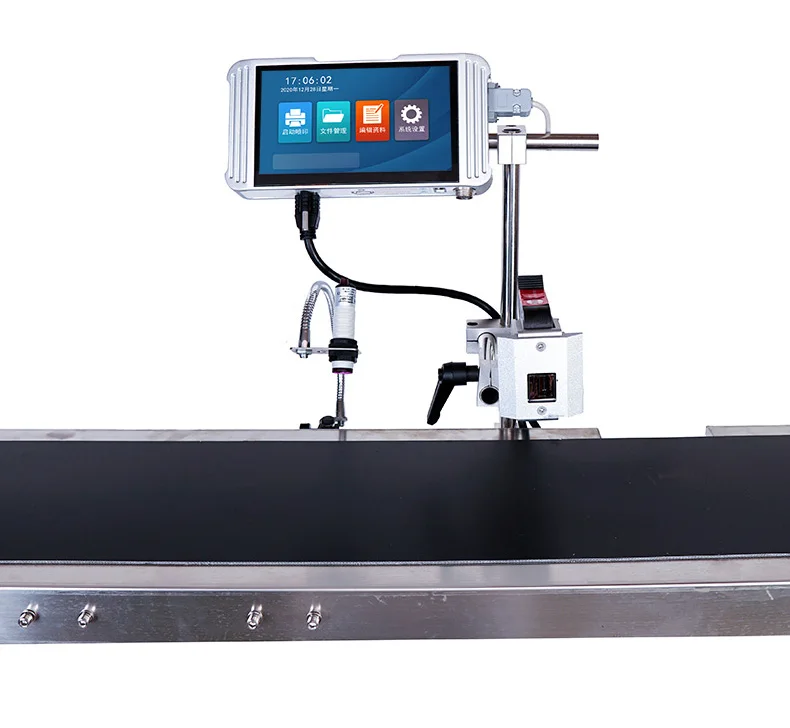 7 Inch Touch Screen Large Online Automatic Inkjet Printer For Carton Box Fabric Clothes Logo Printing