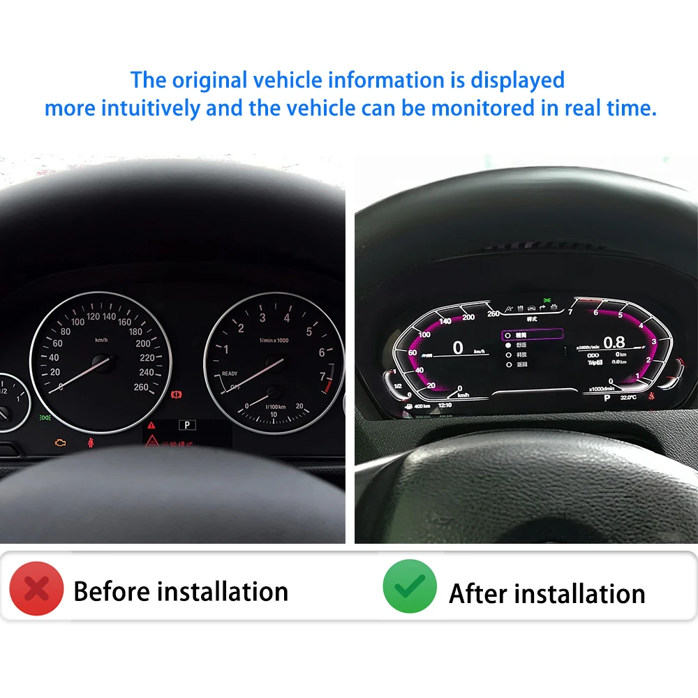 Krando12.3 ''автомобильный цифровой кластер для BMW X1 E84 2009-2014 Linux кабина ЖК-спидометр приборная панель виртуальный Фото №3