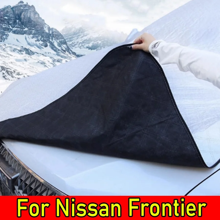 

For Nissan Frontier 2009-2023 Anti-freeze Extended Car Snow Cover, 1pc Pack, Hood & Windshield Full Coverage Snow