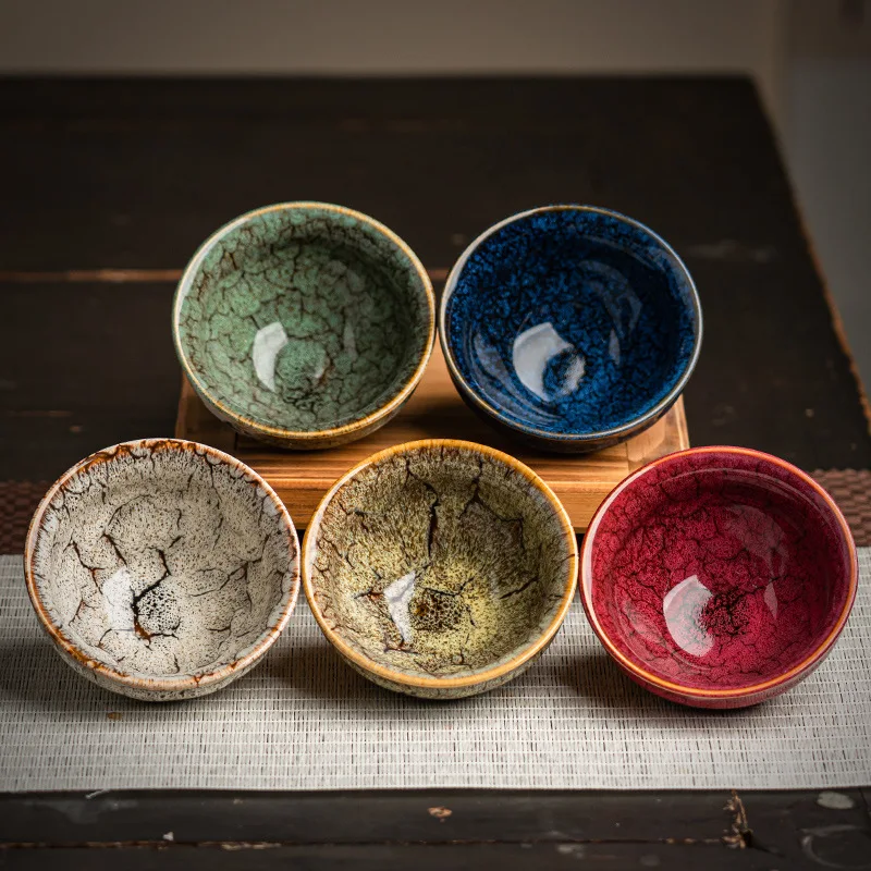 

Ceramic Kungfu Tea Set Leisure Kiln Change Teacup Master Cup Gift Jian Zhan Five Elements Cup