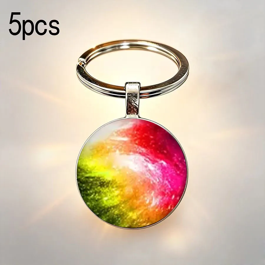 5PCS Vast space scenery, nebula, meteor element design, romantic keychain, Valentine's Day gift for girlfriend