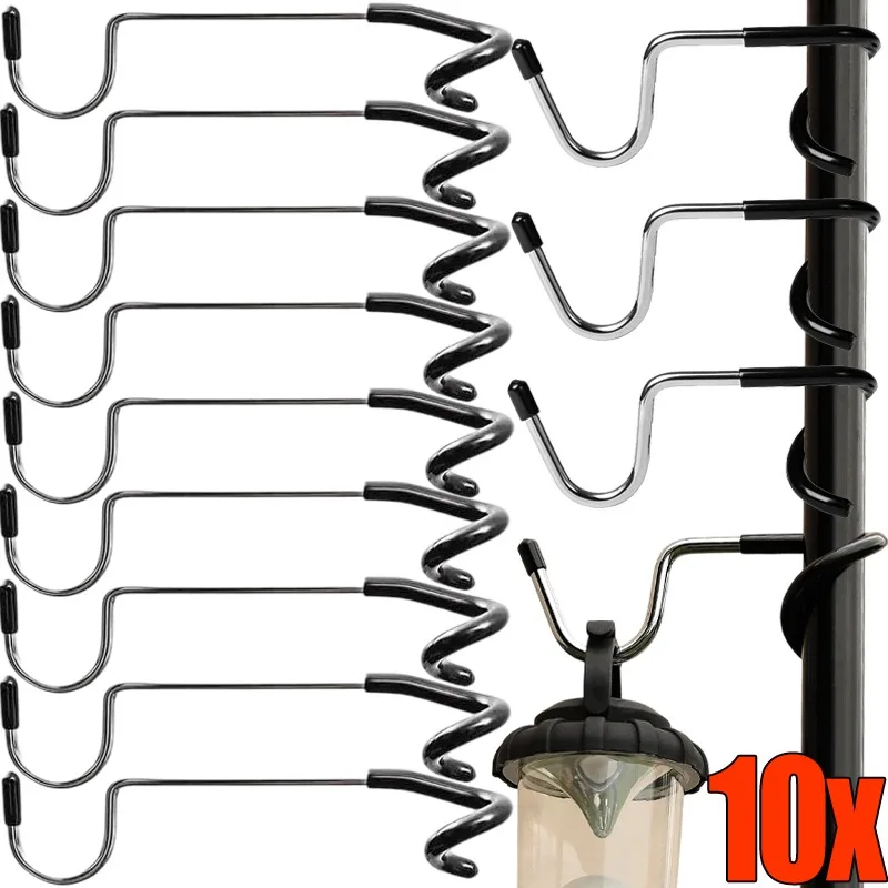 Outdoor Camping Light Hook Stainless Steel Tree Poles S-Hook Camping Tent Hanging Lamp Hanger Non-slip Garden Lantern Hooks