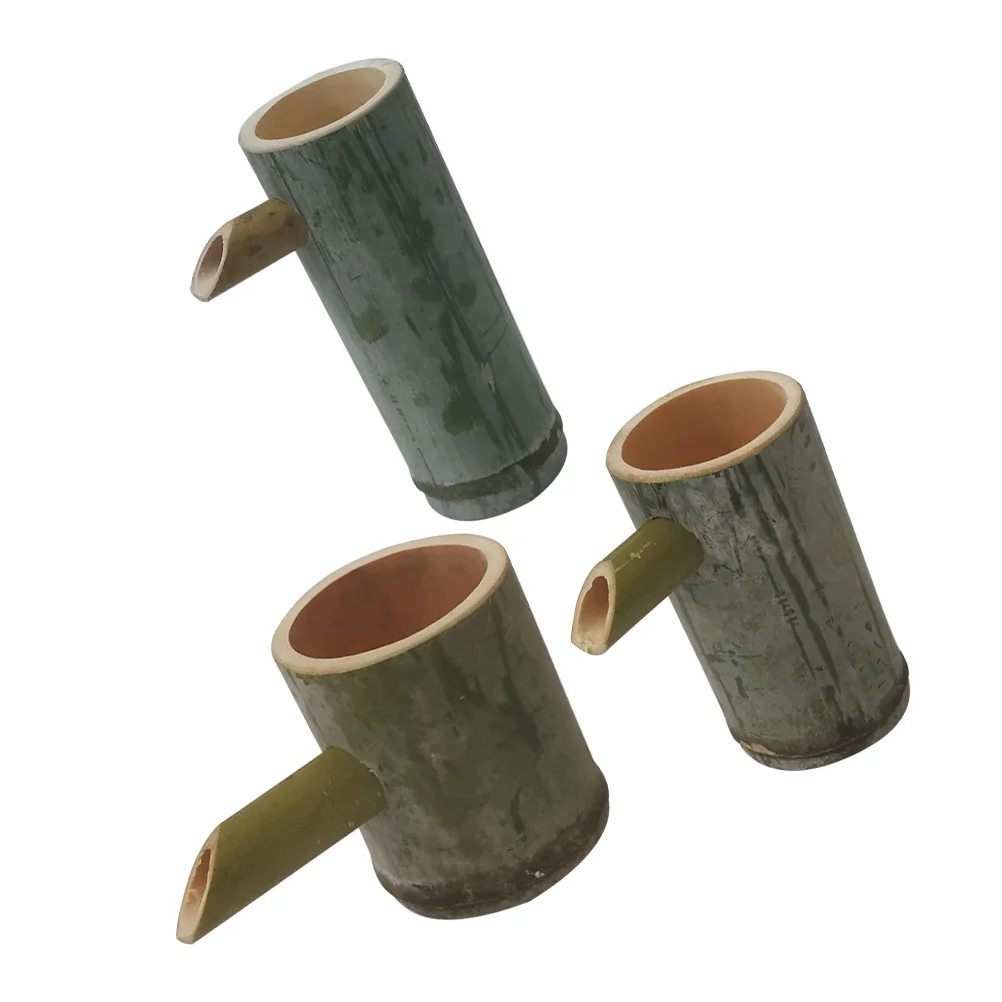 3 Pcs Bamboo Fountain Water Outdoor Fountains Creative Indoor Garden Decor Fish Tank Filter