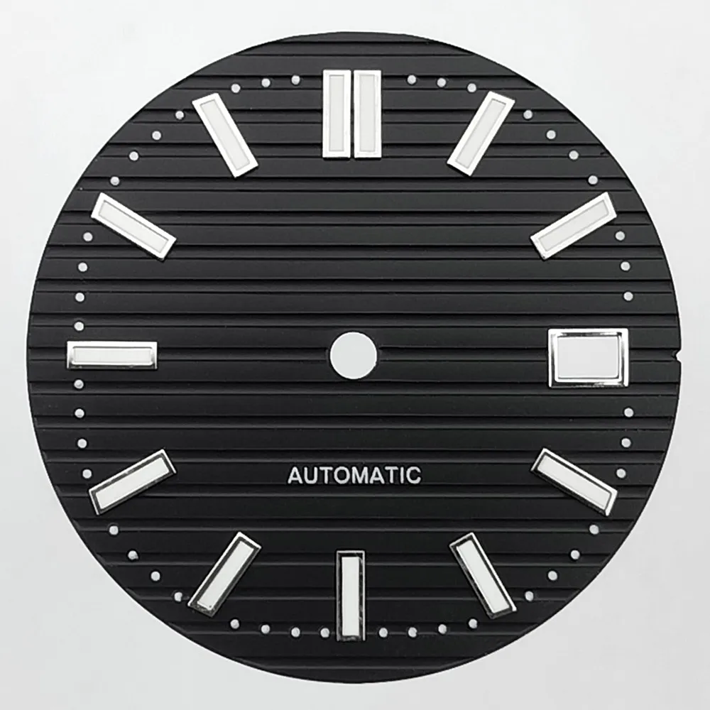 29,7 mm mechanisches Zifferblatt für Uhren, passend für NH35-Uhrwerk, C3-Grün-Nachtlicht, schwarz, weiß, blau, braun, Uhrenzifferblattteile, individuelles LOGO, Name – Detail 4