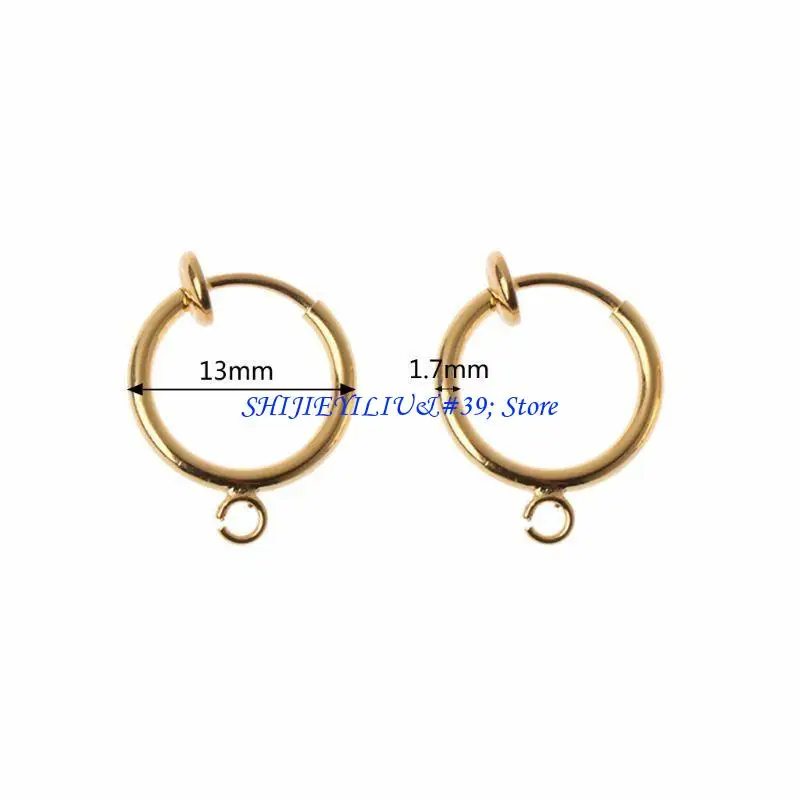 

E21f 10pcs/set clip-on regring converter не пирсинг серьги Обручи Серьги Компоненты Pour Sergring Make Gold