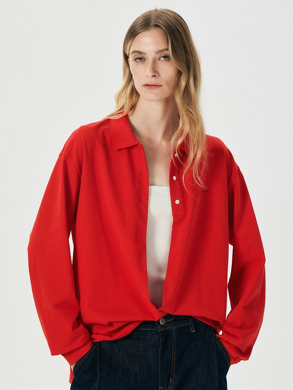 

Thoransaura Casual Sle Loose Fit Long Sve Ne T-irt Embroidered Geometric Pattern Comfortable Breathable Top