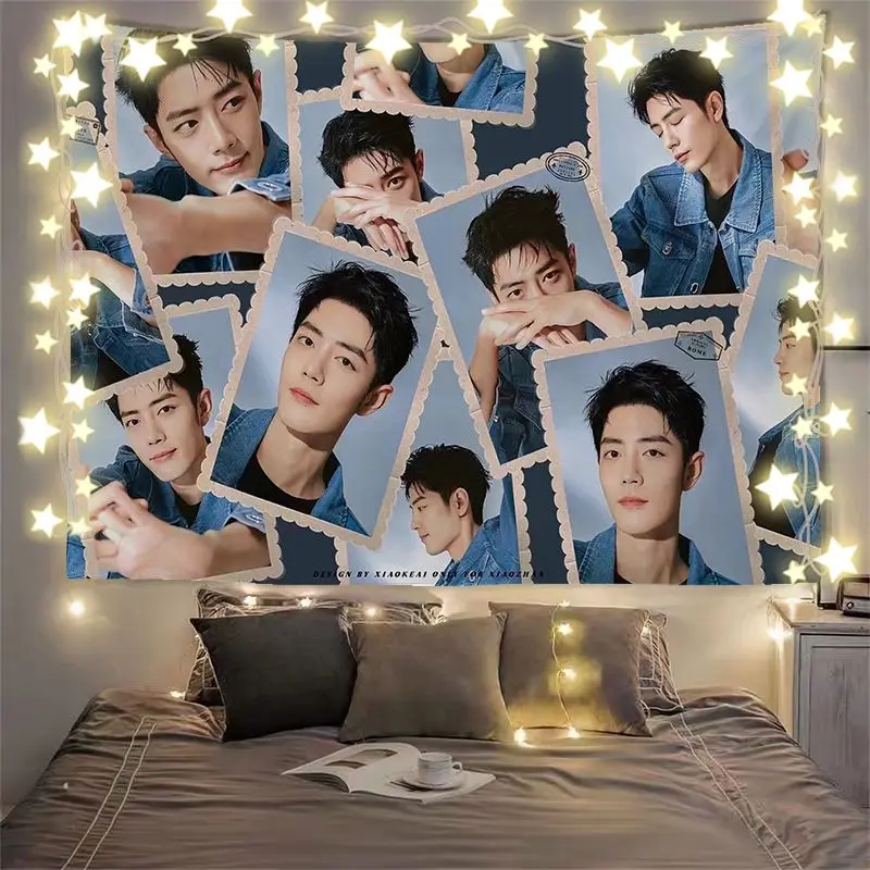 シャオ・ザンのジグソーパズルバージョン背景布、スターファンポスター、壁布、ベッドサイド改修、吊り下げ布、タペストリー