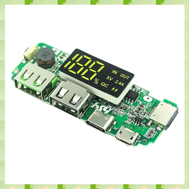 2025 18650 Lithium Battery Digital Display Charging Module 5V 2.4A Three Charging Port With Display Boost Module Durable Easy In