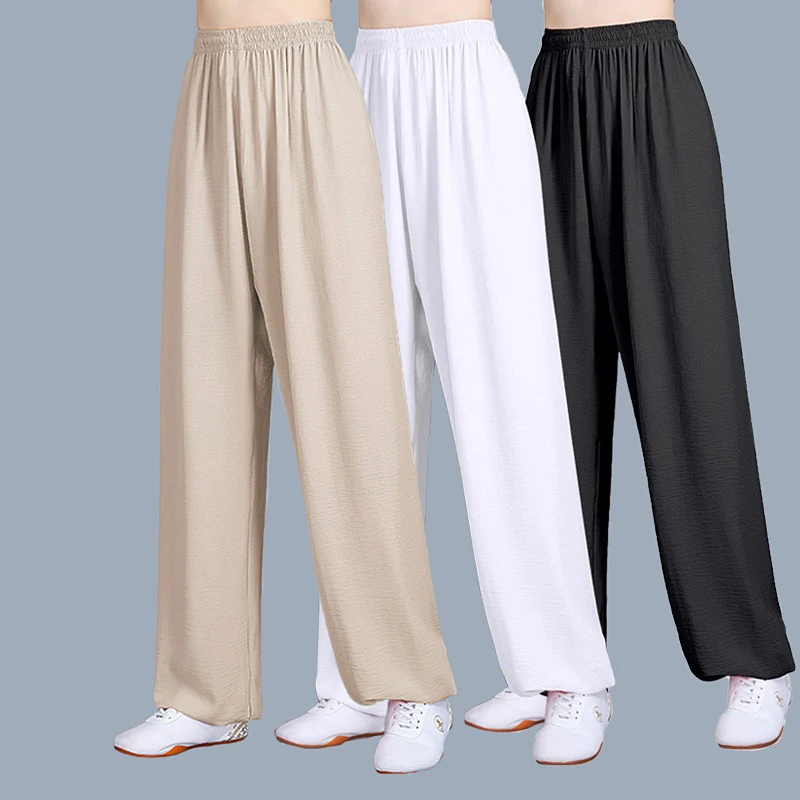 

Tai Chi Pants Kung Fu Martial Art Pants Side Pocket Yoga Pant Trousers Taiji Lounge Pant Quick-Drying for Summer