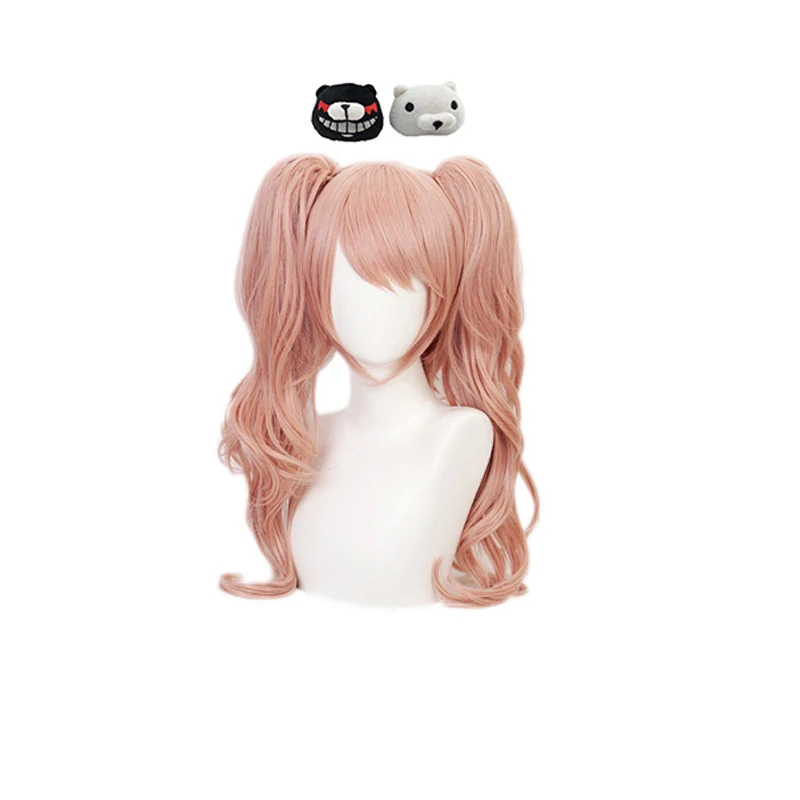 Anime Danganronpa Cosplay Kostuum Enoshima Junko Uniform Cafe Werkkleding Korte Rok Dubbele Staart Vlecht Pruik