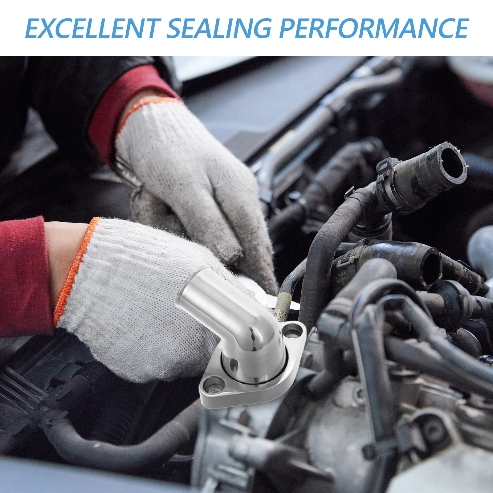 

Поворотный корпус термостата с водяной шеей, замена полированного алюминиевого сплава для автоматической системы охлаждения двигателя, автомобильная водяная шея Sbc