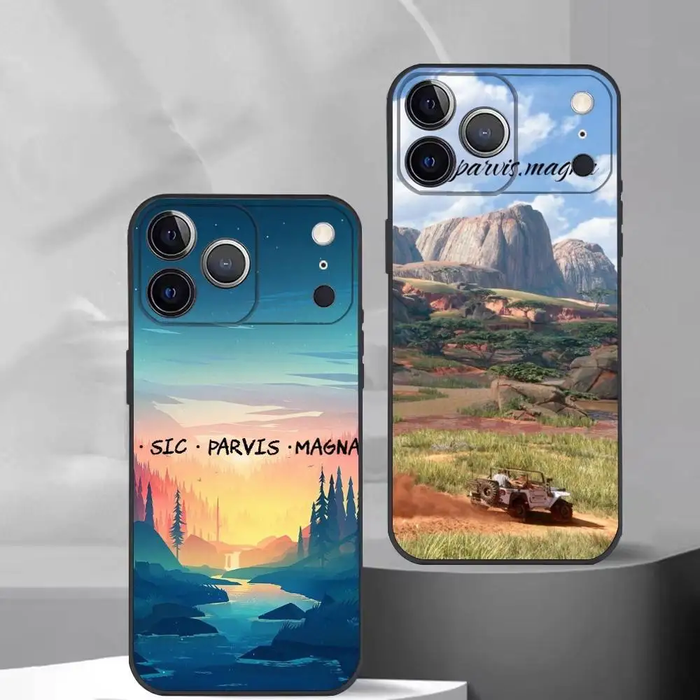 

S-Sic Parvis Magna Uncharted Phone Case For iPhone 17, 16,15,14,13,12,11 Plus,Pro Max, Others Soft Black Cover