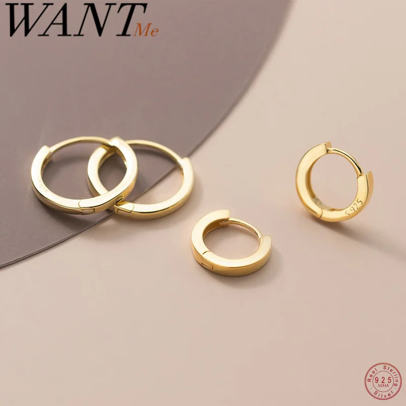 

WANTME 925 Sterling Silver Simple Huggies Ear Buckle for Women Fashion Men's Ear Bone Piercing Hoop Earrings Jewelry Accessories