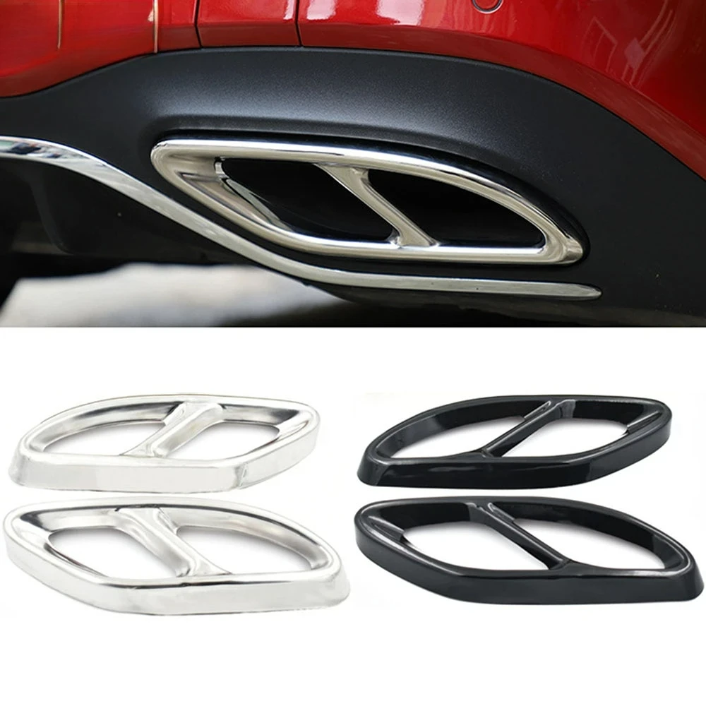 

2pcs Stainless Steel Exhaust Pipe Cover Trim for Mercedes Benz A B C E GLC GLE Class W176 W246 W205 W213 AMG Car Styling