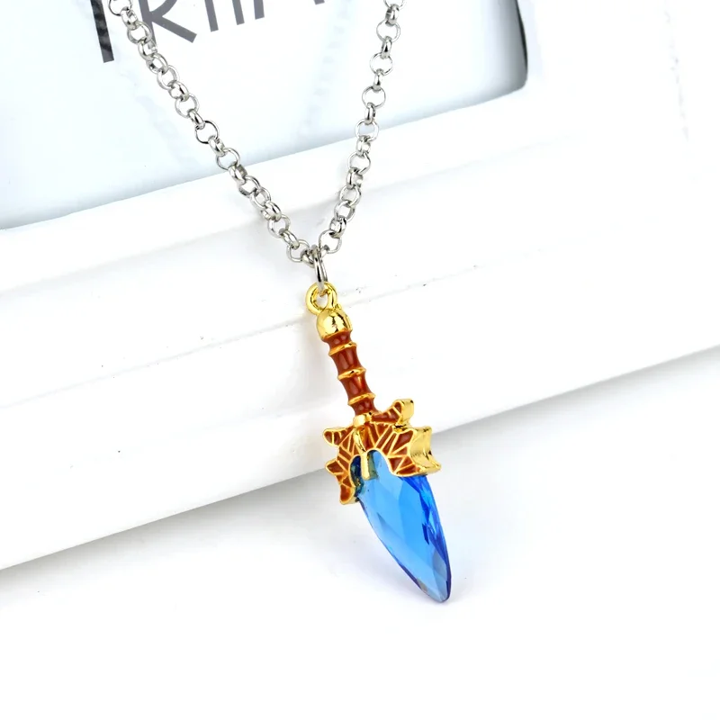 Game Dota 2 High Quality Link Chain Necklace Aghanim\'s Scepter Crystal Necklace Pendant For Women Men Fans Gifts