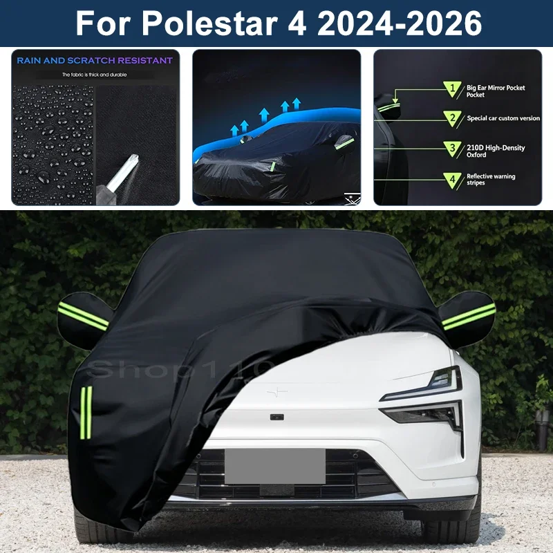 Auto Exterior Sun-Snow Protective Car Cover For Polestar 4 2024 2025 2026 Waterproof Dustproof Anti-UV Outdoor Cover