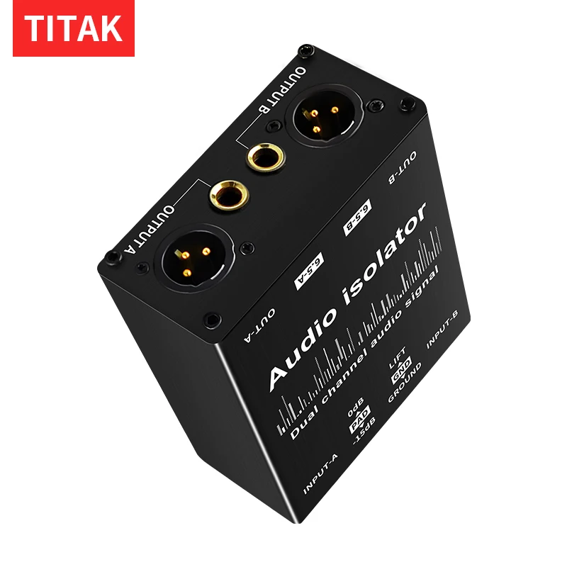 3Pin XLR/RCA/TS/TRS Ground Loop Noise Isolator Box Hum Eliminator for Home and Office Audio Playing System Groun-Channel 6.5 XLR