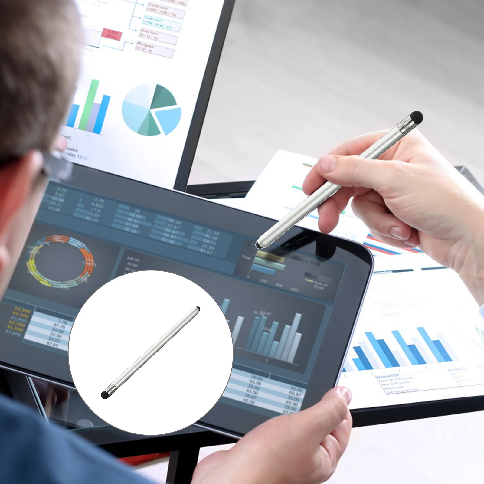 Touch Screen Stylus Pen Precision Capacitive Universal Tablet Mobile Phone Aluminum Alloy Stylus Pencil Dual Effective Nibs