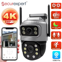 4K 8MP HD Dual Screens WiFi PTZ Camera Outdoor Security IP Camaras Auto Tracking CCTV Monitor Video Surveillance Cameras V380