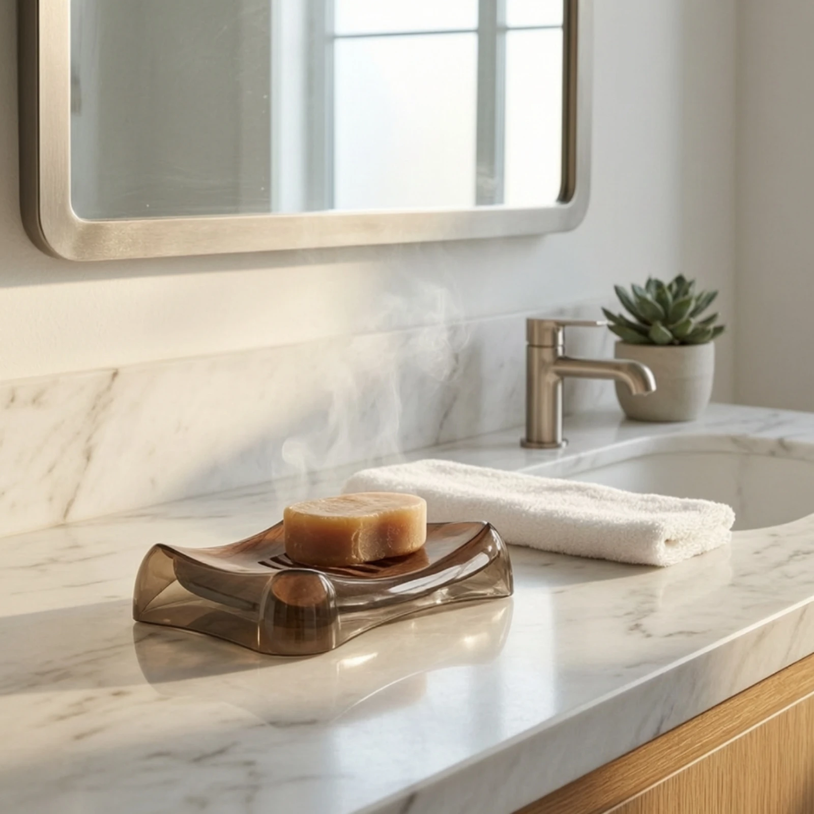 Soap Dish with Drainer Compact Draining Soap Dish Space-Saving Easy to Clean for Students, Bathroom, Kitchen Sink