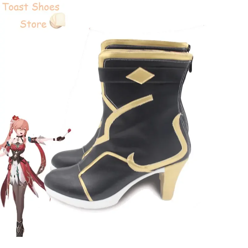 Game Honkai Star Rail Guinaifen Cosplay Shoes PU Leather Shoes Halloween Carnival Boots Cosplay Prop Costume Prop