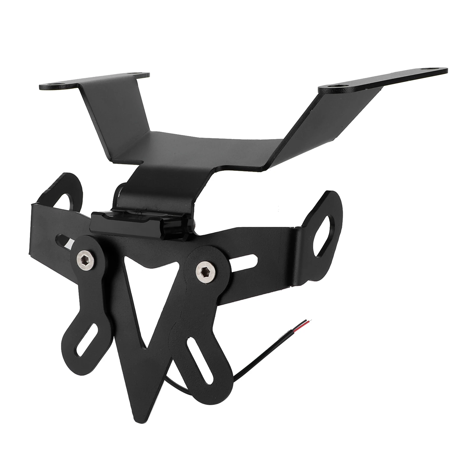 دعامة لوحة الترخيص باللون الأسود، تركيب بسيط، ذيل دراجة نارية قوي مقاوم للصدأ، مرتب من الألومنيوم باستخدام الحاسب الآلي لملحقات الدراجات النارية #5