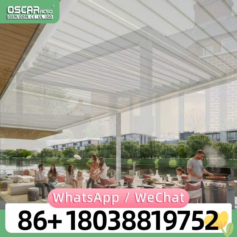 Sturdy Aluminum Patio Pergola with Retractable Canopy and Adjustable Louvers Innovative Weatherproof Backyard Deck Garden Poolsi