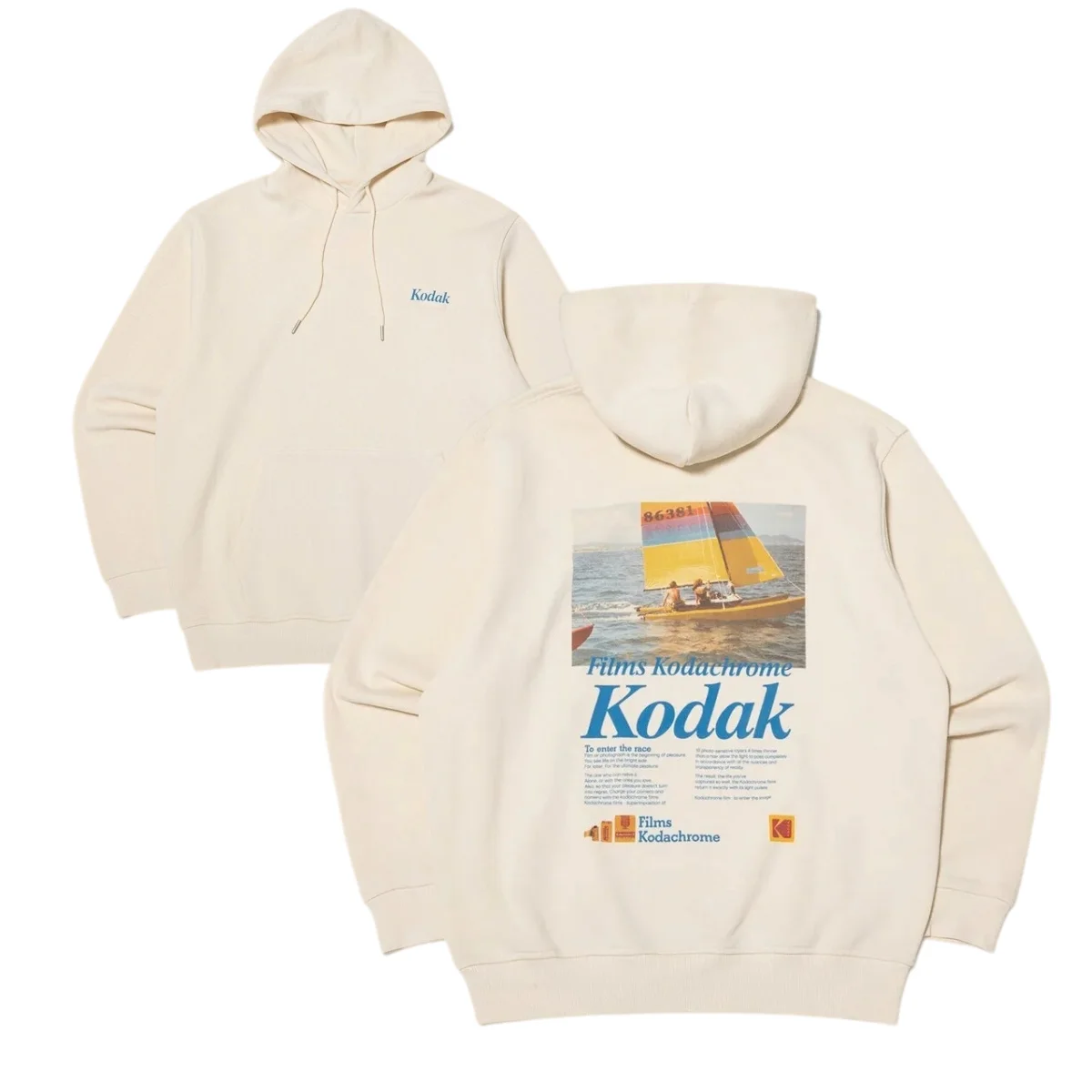 2026 Kodak Films Kodachrome NASCAR Racing Hoodie Tops Men's and Women's 100% Cotton Oversize Breathable Loose Y2K Tops
