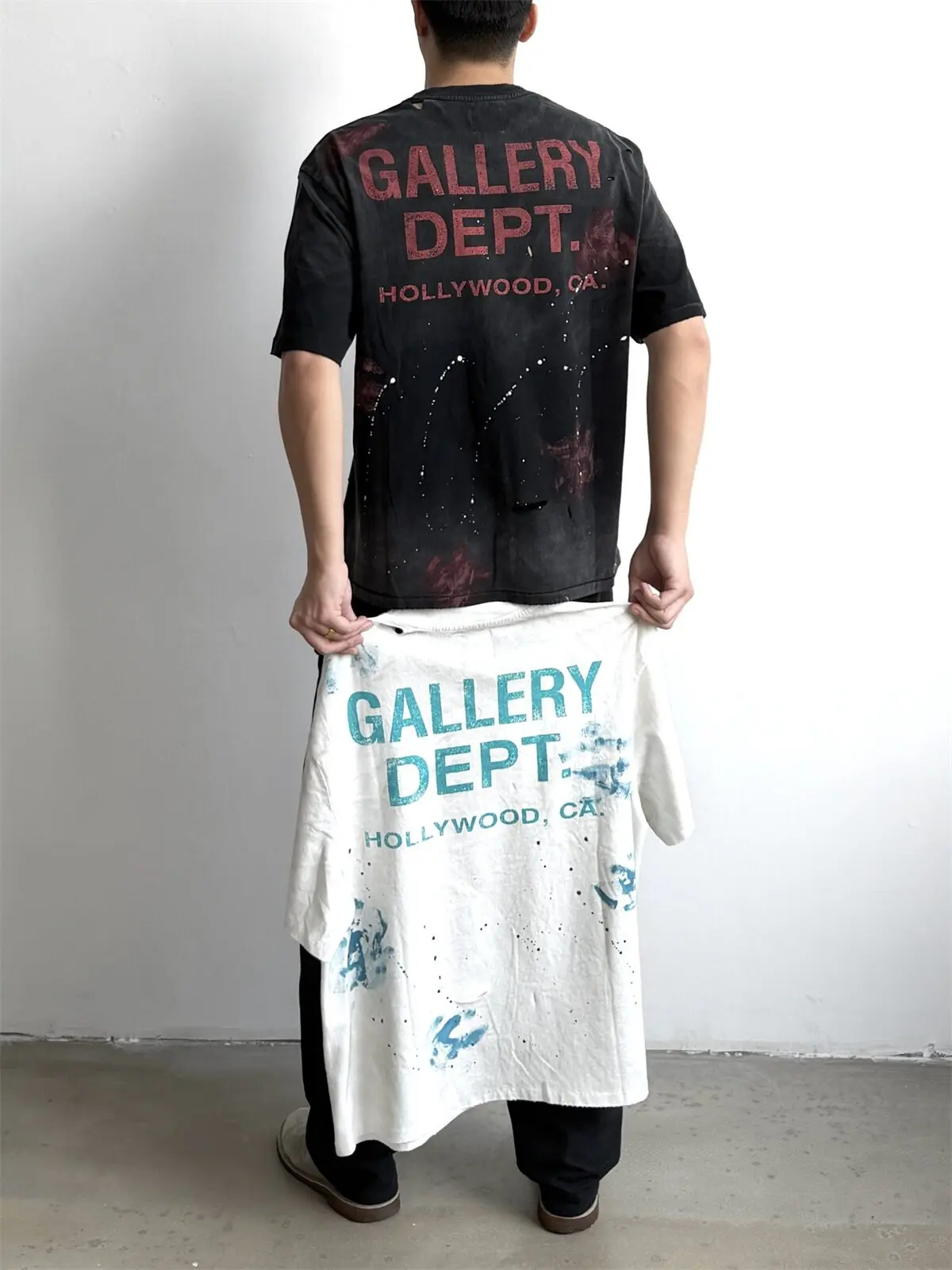 GALLERY DEPT TALK California limited street ink graffiti T-shirt loose old damage short sleeve Tee